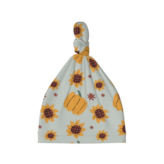 Picia Fall Thanksgiving Day Printed Preemie Hats for Baby Girls Cotton Premature Knot Hats Newborn Hospital Cap Warm Knot Beanie Nicu for Preemie Girls and Boys