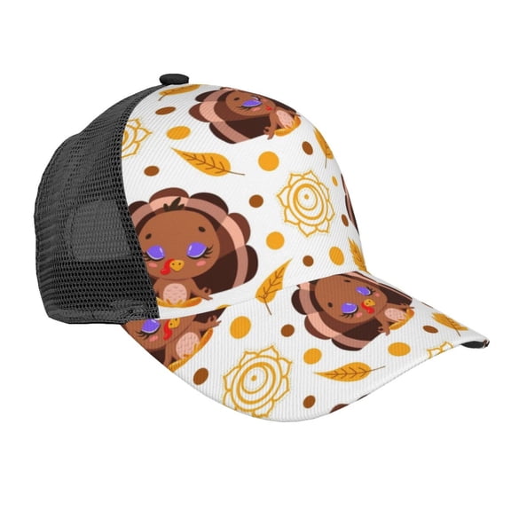 Picia Fall Turkey Pattern Trucker Hat,Baseball Cap,Sun Protection Cap,Stylish Headwear,Leisure Cap,Outdoor Sports Cap