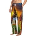 thumbnail image 1 of Picia Fall Village Scenery Mens Soft Woven Cotton Elastic Waistband Sleep Pajama Pant Lounge Sleep Pant With Pockets And Drawstring-Large, 1 of 9