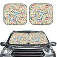 thumbnail image 1 of Picia Famous Places 2 Piece Car Windshield Sun Shade Foldable | Foldable Sun Shield for Front Window Blocks UV Rays and Keeps Your Vehicle Cool-Small, 1 of 7