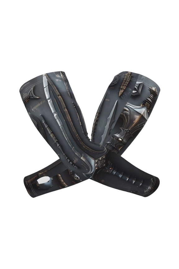 Fantasy Medieval Weaponry Arm Sleeves for Men and Women - Tattoo Cover Up UPF 50+ Cooling Sports Sleeve for Basketball Golf Football-One Size