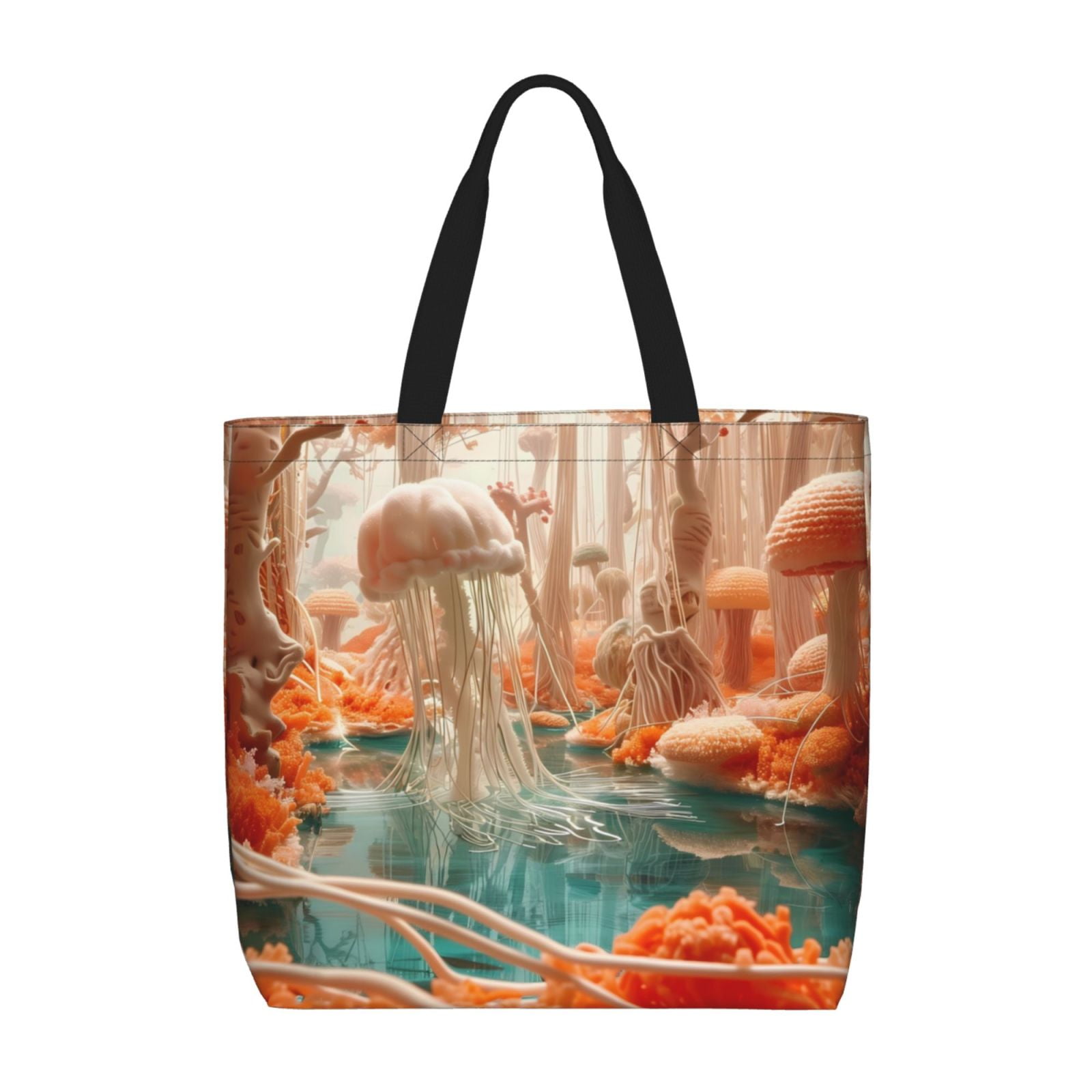 Picia Fantasy Underwater Jellyfish for Tote Bag for Women with Zipper ...