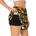 thumbnail image 1 of Picia Farm Goose Pattern Women's 2 in 1 Athletic Running Shorts High Waisted Workout Casual Gym Sweat Shorts with Comfy Liner Zipper Pockets-X-Large, 1 of 9
