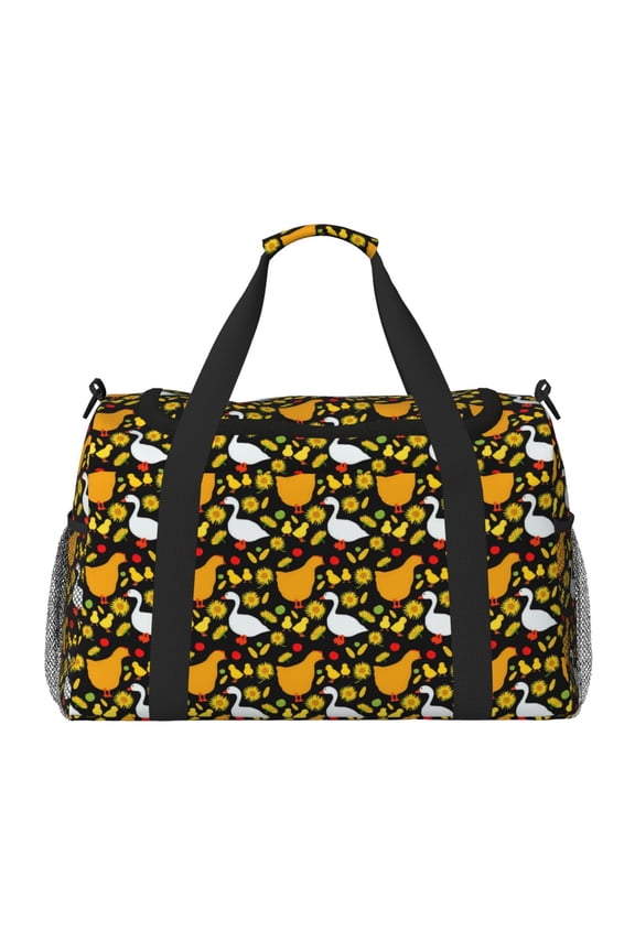 Farm Goose Print Travel Duffle Bag,Weekender Bags for Women with Shoe Compartment, Gym Duffel Bag with Wet Pocket, Hospital Bags for Labor and Delivery