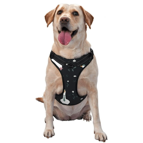 Picia Fashionable Goose No-Pull Dog Harness Reflective Front Clip Vest with Handle,Step-in Air Dog Harness,Adjustable 2 Metal Rings 4 Buckles,Easy to Put on & Take Off Medium