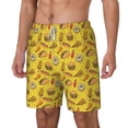 thumbnail image 1 of Picia Fast Food 1 pattern Mens Swim Trunks with Compression Liner Stretch Beach Shorts Quick Dry with Zipper Pockets No-Chafing Board Shorts-Small, 1 of 9