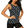 thumbnail image 1 of Picia Fast Food Pattern Women's Workout Tank Top,Breathable Activewear,Slim Fit Athletic Top,Versatile Workout Moisture-wicking top-Small, 1 of 9