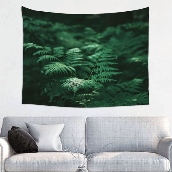 Picia Ferns Leave Green Foliage Pattern Tapestry-Tapestries for Bedroom Living Room Dorm(29x37")
