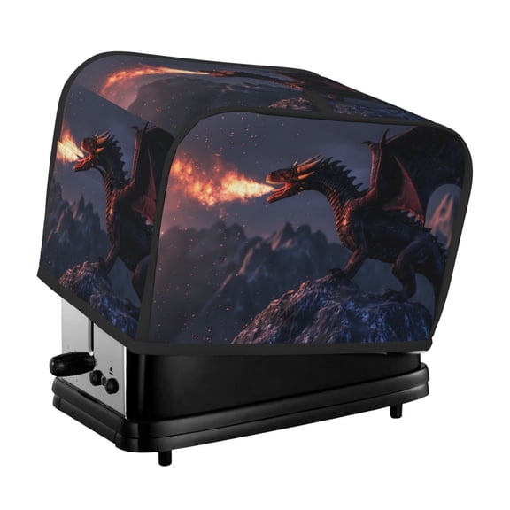 Picia Fire Breathing Dragon Twilight Print 2 Slice Toaster Cover , Toaster Protector Dustproof Kitchen Appliance Cover, Kitchen Appliance Dustproof Protector
