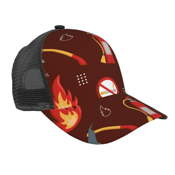 Picia Fire Extinguisher Pattern Trucker Hat,Baseball Cap,Sun Protection Cap,Stylish Headwear,Leisure Cap,Outdoor Sports Cap