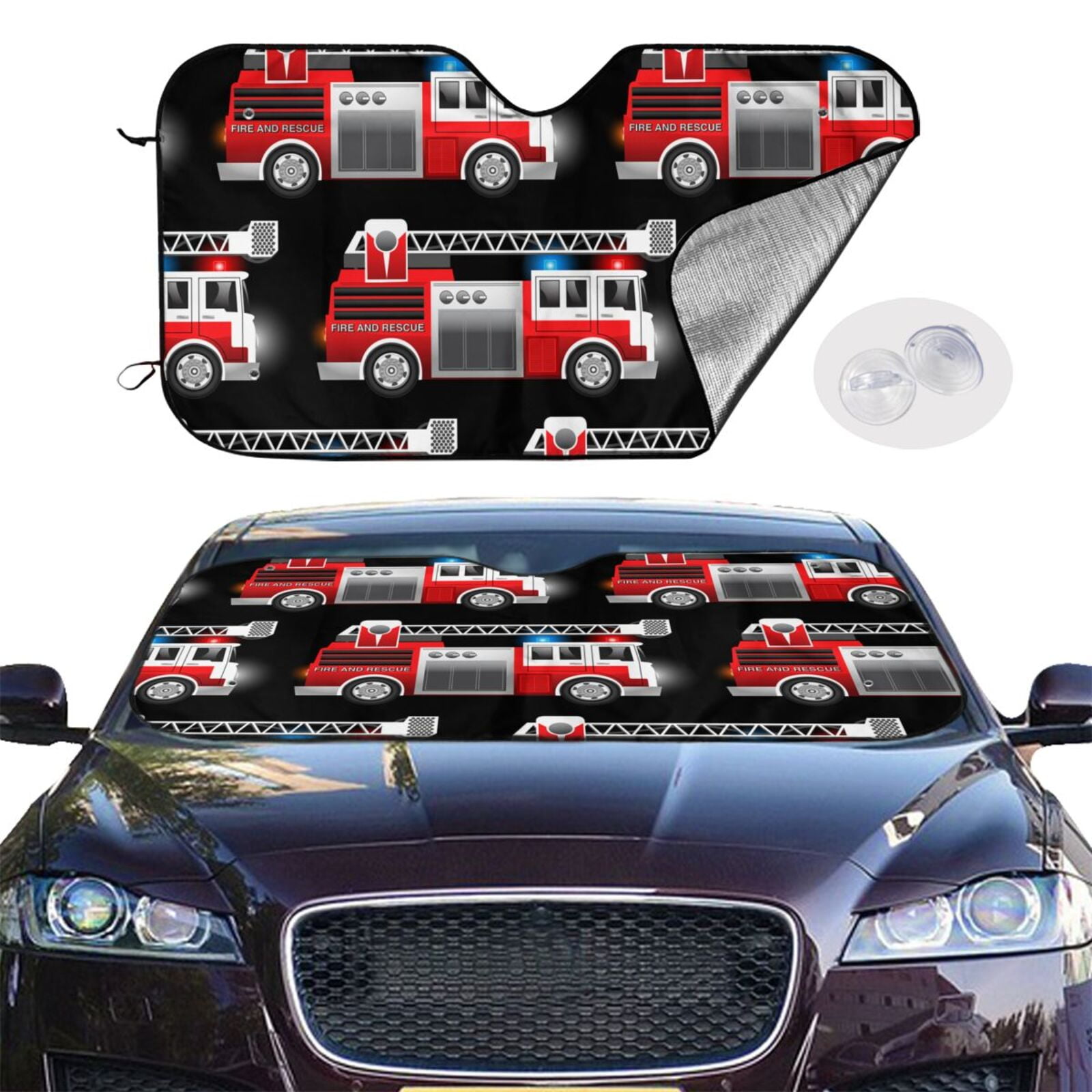 Picia Fire and Rescue Truck Curved Windshield Sunshade Accordion ...