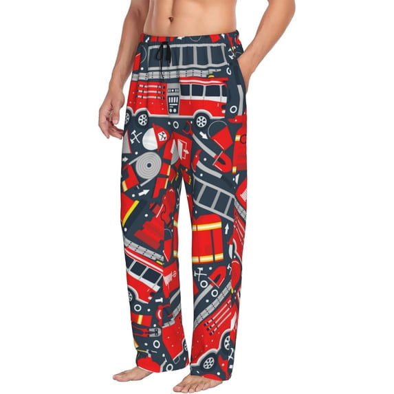 Picia Fire Sign Mens Soft Woven Cotton Elastic Waistband Sleep Pajama Pant Lounge Sleep Pant With Pockets And Drawstring-X-Large