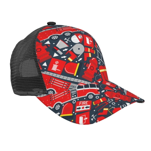 Picia Fire Sign Pattern Trucker Hat,Baseball Cap,Sun Protection Cap,Stylish Headwear,Leisure Cap,Outdoor Sports Cap