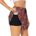 thumbnail image 1 of Picia Fire Sign Pattern Women's 2 in 1 Athletic Running Shorts High Waisted Workout Casual Gym Sweat Shorts with Comfy Liner Zipper Pockets-, 1 of 9