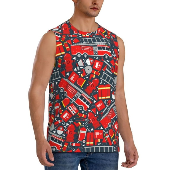 Picia Fire Sign mens Cotton Tank Undershirts , Moisture-wicking Ribbed Tanks, Lightweight Cotton Tank Undershirts-X-Large