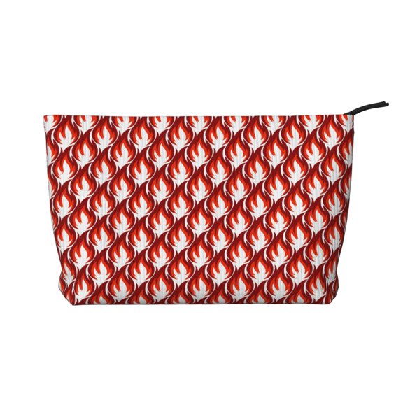 Picia Fire Symbols Printed Cosmetic Bags for Women Makeup Bag Large Capacity Purse Travel Toiletry Zipper Storage Pouch Make up Brushes Organizer for Gifts