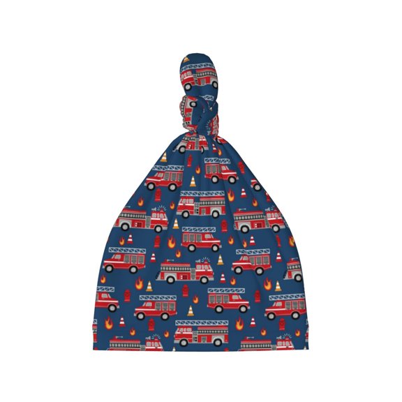 Picia Fire Truck 1 Printed Preemie Hats for Baby Girls Cotton Premature Knot Hats Newborn Hospital Cap Warm Knot Beanie Nicu for Preemie Girls and Boys