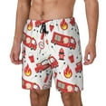 thumbnail image 1 of Picia Fire Truck pattern Mens Swim Trunks with Compression Liner Stretch Beach Shorts Quick Dry with Zipper Pockets No-Chafing Board Shorts-XX-Large, 1 of 9