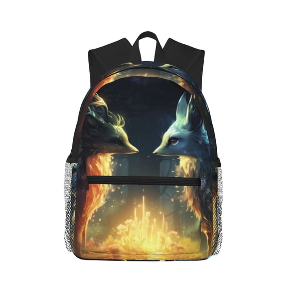Picia Firefly Forest Fox Large Capacity Backpack Classic Style Backpack Casual Backpack Water-Resistant School Work Travel Outdoor Backpack