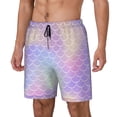 thumbnail image 1 of Picia Fish Scale1 pattern Mens Swim Trunks with Compression Liner Stretch Beach Shorts Quick Dry with Zipper Pockets No-Chafing Board Shorts-, 1 of 9