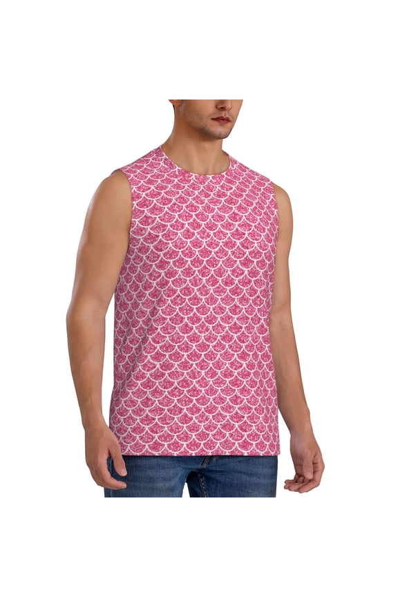 Fish Scales mens Cotton Tank Undershirts , Moisture-wicking Ribbed Tanks, Lightweight Cotton Tank Undershirts-Medium