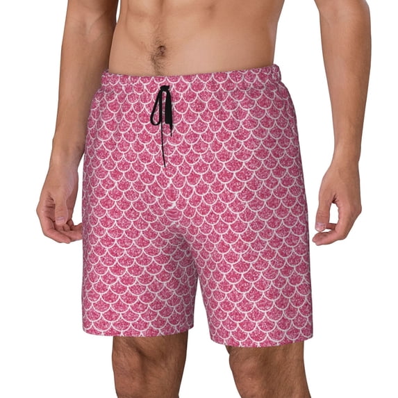 Picia Fish Scales pattern Mens Swim Trunks with Compression Liner Stretch Beach Shorts Quick Dry with Zipper Pockets No-Chafing Board Shorts-XX-Large