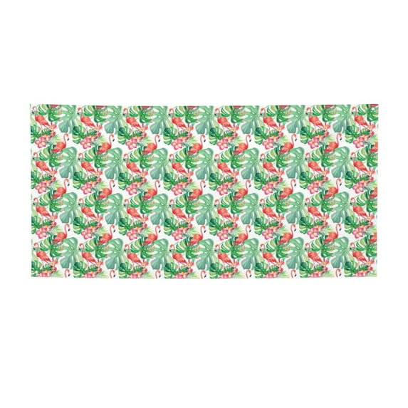Picia Flamingo And Monstera Pattern Party Banner, Festive Decoration, Holiday Banner, Celebration Decor, Event Banner, Reusable Party Banner-Small