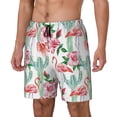 thumbnail image 1 of Picia Flamingo Flower pattern Mens Swim Trunks with Compression Liner Stretch Beach Shorts Quick Dry with Zipper Pockets No-Chafing Board Shorts-3X-Large, 1 of 9