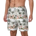 thumbnail image 1 of Picia Flamingo Palm Trees pattern Mens Swim Trunks with Compression Liner Stretch Beach Shorts Quick Dry with Zipper Pockets No-Chafing Board Shorts-Large, 1 of 9
