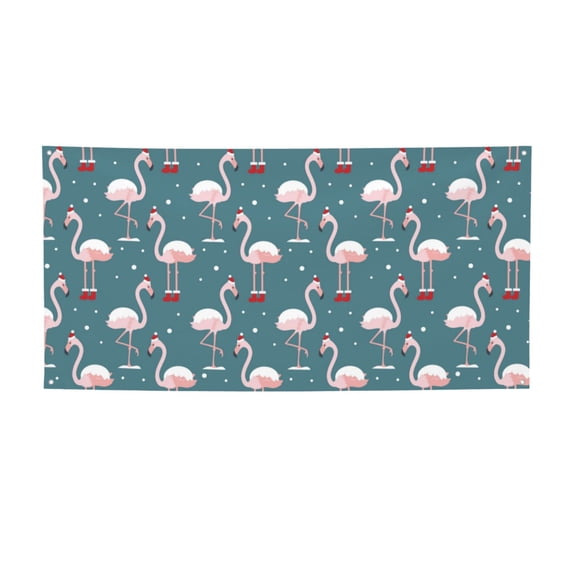 Picia Flamingo Pattern Party Banner, Festive Decoration, Holiday Banner, Celebration Decor, Event Banner, Reusable Party Banner-Medium