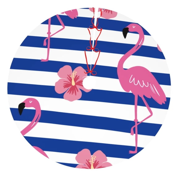 Picia Flamingo Print Christmas Tree Skirt , Christmas Tree Skirt Ornaments for Merry Christmas Holiday Party Decorations Indoor Outdoor-36"