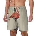 thumbnail image 1 of Picia Flamingo Sitting On Chair pattern Mens Swim Trunks with Compression Liner Stretch Beach Shorts Quick Dry with Zipper Pockets No-Chafing Board Shorts-Small, 1 of 9