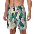 thumbnail image 1 of Picia Flamingo pattern Mens Swim Trunks with Compression Liner Stretch Beach Shorts Quick Dry with Zipper Pockets No-Chafing Board Shorts-Small, 1 of 9