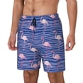 thumbnail image 1 of Picia Flamingo pattern Mens Swim Trunks with Compression Liner Stretch Beach Shorts Quick Dry with Zipper Pockets No-Chafing Board Shorts-XX-Large, 1 of 9