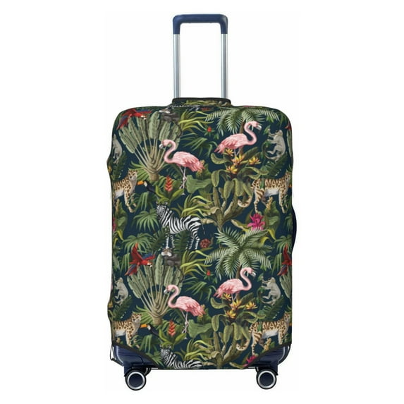 Picia Flamingos And Palm Leaves Luggage Protector Cover Thicken Suitcase Protector Cover Fit 18-32 Inch Luggage-X-Large