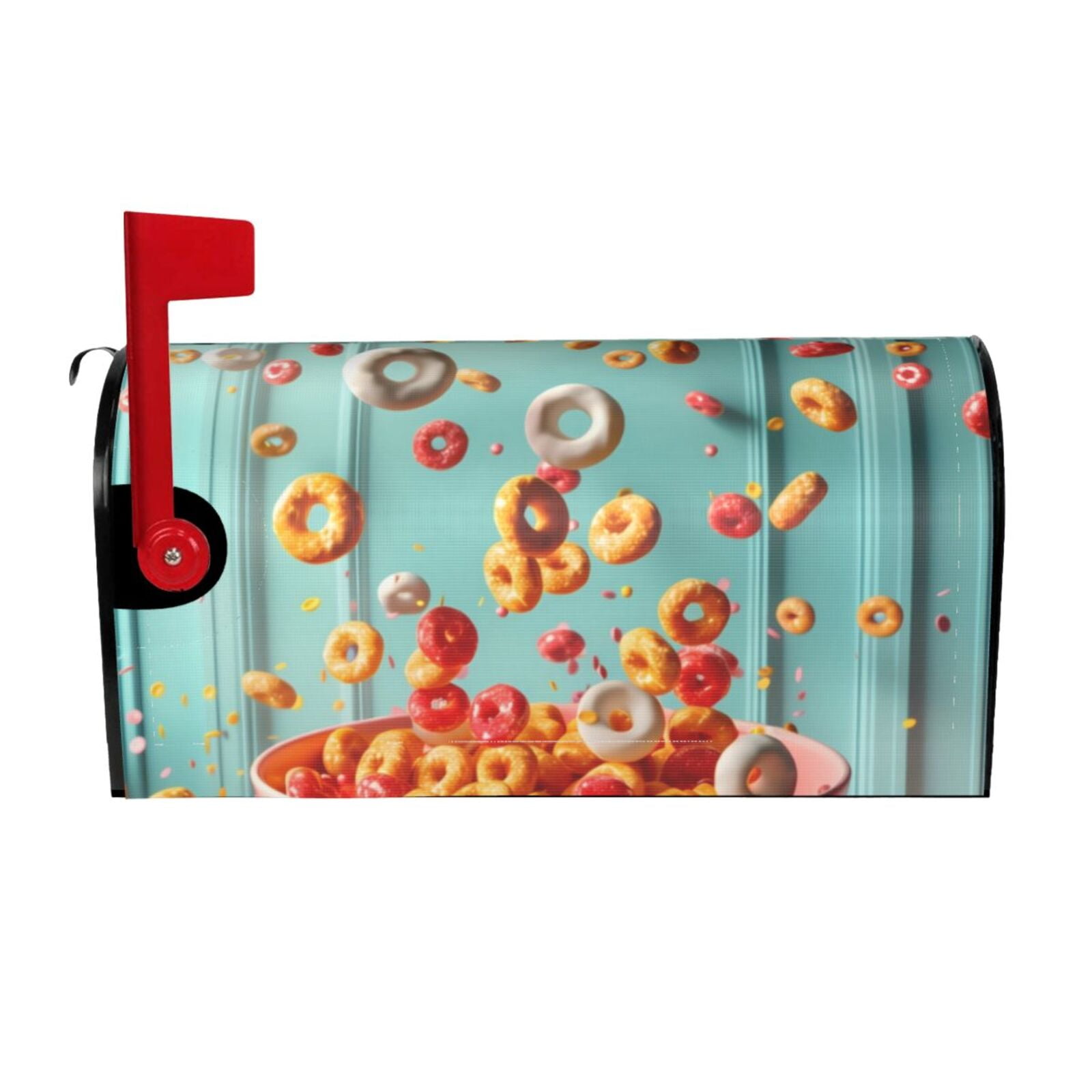 Picia Floating Colorful Cereal Magnetic Mailbox Cover Standard Size-21x18 in