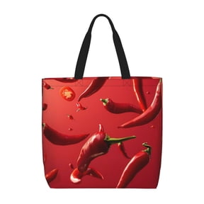 Picia Floating Red Chili Peppers for Tote Bag for Women with Zipper, Gym Tote with Compartments, Laptop Work Tote Nurse Dance Yoga Bag for Sport, Travel