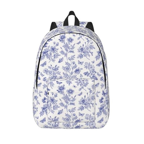 Picia Floral Butterfly Printed Canvas Daypack - Stylish and Durable Vintage Compact Backpack - Class, Work, Travel, or Laptop Bookbag,Organized Compartments-Small