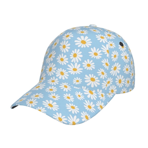 Picia Floral Daisy pattern Trucker Low Profile Hat Men Women Baseball Cap Dad Hat Adjustable Unconstructed Plain Cap