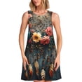 thumbnail image 1 of Picia Floral Dreamcatcher Elegance Print Women’s Sleeveless Midi Swing Dress – A-Line Pleated Tank Sundress, Comfortable and Flowy T-Shirt Dress, 1 of 7