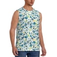 thumbnail image 1 of Picia Floral In Blue mens Cotton Tank Undershirts , Moisture-wicking Ribbed Tanks, Lightweight Cotton Tank Undershirts-X-Large, 1 of 8