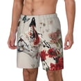 thumbnail image 1 of Picia Floral Leopard Butterflies pattern Mens Swim Trunks with Compression Liner Stretch Beach Shorts Quick Dry with Zipper Pockets No-Chafing Board Shorts-X-Large, 1 of 9