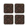 thumbnail image 1 of Picia Floral Printed Leather Coasters for Drinks, 4" Drink Coasters Set of 4 for Tabletop Protection, Handmade Luxurious Home Décor and Housewarming Gift -Square, 1 of 6