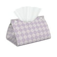 thumbnail image 1 of Picia Floral Purple Buffalo Plaid Pattern Long Tissue Box Cover,PVC Leather Triangle Holder,Tissue Box Holder with Magnetic Bottom,Facial Paper Organizer Dispenser-7.9"X4.9"X4.5", 1 of 9
