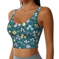 thumbnail image 1 of Picia Floral Sports Bra for Women,Padded Strappy Sports Bras Medium Support Yoga Bra with Removable Cups,Running Yoga Bra-, 1 of 9