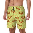 thumbnail image 1 of Picia Floral Squirrel pattern Mens Swim Trunks with Compression Liner Stretch Beach Shorts Quick Dry with Zipper Pockets No-Chafing Board Shorts-Medium, 1 of 9