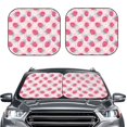 thumbnail image 1 of Picia Floral Strawberr 2 Piece Car Windshield Sun Shade Foldable | Foldable Sun Shield for Front Window Blocks UV Rays and Keeps Your Vehicle Cool-, 1 of 7