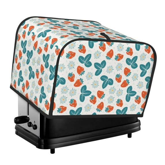 Picia Floral Strawberr Print 4 Slice Toaster Cover , Toaster Protector Dustproof Kitchen Appliance Cover, Kitchen Appliance Dustproof Protector
