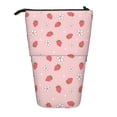 thumbnail image 1 of Picia Floral Strawberr Print Telescopic Pencil Case, Telescopic Pen Holder Telescopic Pencil Pouch Bag Stationery Pencil Case Box Storage Organizer Makeup Bag, 1 of 6