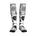 thumbnail image 1 of Picia Floral Sugar Skull Portrait Printed Sports Compression Socks - 15-20mmHg Graduated Compression, High-Performance Soft and Breathable Socks for Men and Women, 1 of 5